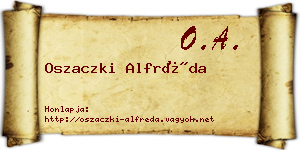 Oszaczki Alfréda névjegykártya